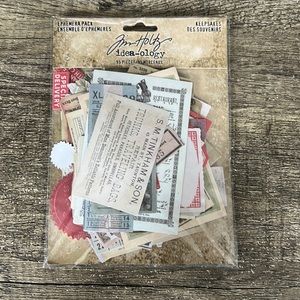 2 pack bundle of Tim Holtz idea-ology Ephemera Pack “Keepsakes” craft supplies